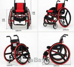 24 Sports Athletic Wheelchair Foldable Aluminum Alloy Lightweight Trolley