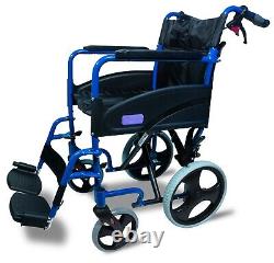 AIDAPT Blue Aluminium Compact Transport Wheelchair VA170BLUE