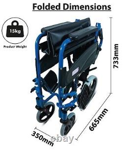 AIDAPT Blue Aluminium Compact Transport Wheelchair VA170BLUE