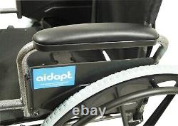 AIDAPT Grey Self Propelled Steel Transit Wheelchair VA166HAM