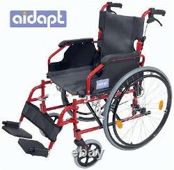 AIDAPT Red Deluxe Lightweight Self Propelled Aluminium Wheelchair VA165RED