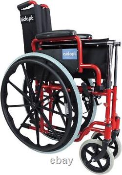 AIDAPT Red Self Propelled Steel Transit Wheelchair VA166RED