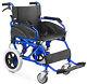 Aiesi Super-light Aluminum Folding Transit Wheelchair W Brake, Safety Belt