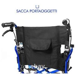AIESI Super-light Aluminum Folding Transit Wheelchair w Brake, Safety Belt
