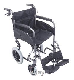 Aidapt Compact Transport Aluminium Wheelchair Hammered Effect