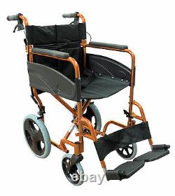 Aidapt Folding Compact Aluminium Transport Wheelchair With Attendent Brakes
