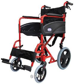 Aidapt Lightweight Folding Compact Aluminium Wheelchair with Attendant Brakes
