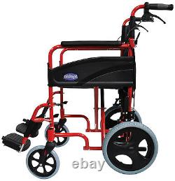 Aidapt Lightweight Folding Compact Aluminium Wheelchair with Attendant Brakes