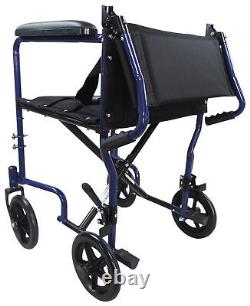 Aidapt Steel Compact Transport Wheelchair Blue
