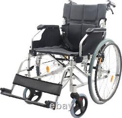 Aidapt VA165SILVER Deluxe Lightweight Self Propelled Aluminium Wheelchair GRADED