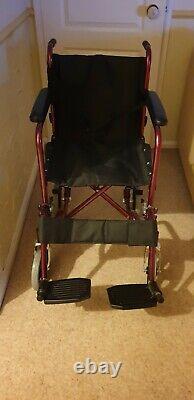 Aidapt VA171RED Compact Steel Transport Wheelchair Red