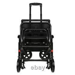 Aluminium Folding Wheelchair Lightweight Transit Hand Brake, No VAT 48h Delivery