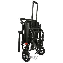 Aluminium Folding Wheelchair Lightweight Transit Hand Brake, No VAT 48h Delivery