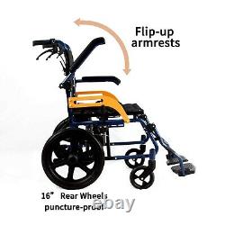Aluminium Manual Travel Wheelchair Lightweight Fully Folding Attendant Room Save