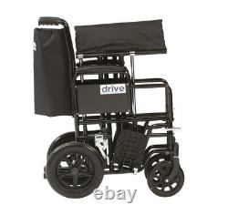 Bariatric Heavy Duty Extra Wide Steel Attendant Propelled Transit Wheelchair