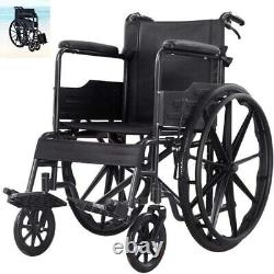 Black Frame Foldable Transport Wheelchair Max User Weight 110KG Collect NN5