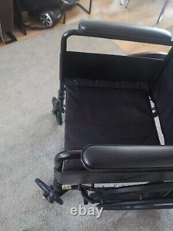Black Sport Self Propelled Wheelchair 18 inches seat width 24 wheel Easy to use