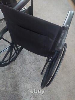 Black Sport Self Propelled Wheelchair 18 inches seat width 24 wheel Easy to use