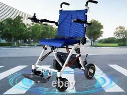 Blue 18kg Portable High Quality Lightweight Folding Electric Wheelchair 500W