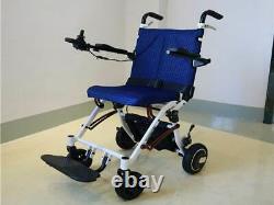 Blue 18kg Ultra Lightweight High Power 500W Portable Folding Electric Wheelchair