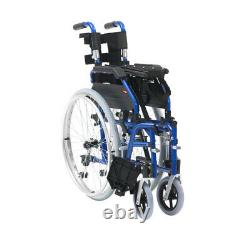Comfortable Padded XS Lightweight Self Propel Wheelchair Blue 18 inch Seat