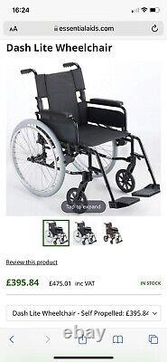 DASHLITE 17 X 17 SP lightweight Self Propelled Wheelchair With New Free Cushion
