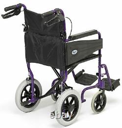 Days Escape Lite Attendant Lightweight Aluminium Folding Wheelchair Purple