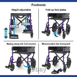 Days Escape Wheelchair Lite Lightweight Folding Frame Mobility Aid PURPLE