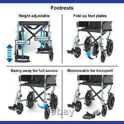 Days Escape Wheelchair Lite, Lightweight with Folding Frame, Mobility Aids, with