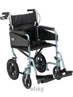Days Wheelchair Escape Lite Attendant Standard 338S Silver Blue Brand New
