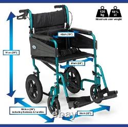 Days Wheelchair Escape Lite Attendant Wide 338SW Racing Green Brand New