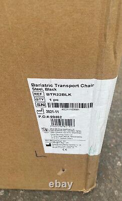 Drive Bariatric / Heavy Duty Steel Transport Chair, 22 Inch Seat Width BTR22BLK