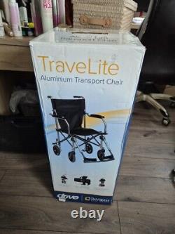 Drive DeVilbiss TraveLite Aluminium Transport Chair Foldable Lightweight