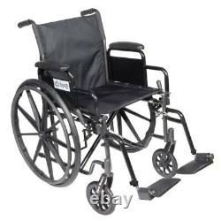 Drive Silver Sport Self Propelled Folding Steel Wheelchair 18 inch Seat New