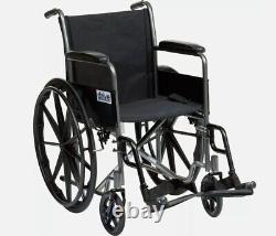 Drive Silver Sport Self Propelled Folding Steel Wheelchair 18 inch Seat New