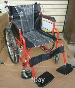 Dual Brake Lightweight Folding Wheelchair Self Propelled Mobility Chair Red New