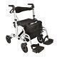 Ec Hybrid 2 In 1 Rollator / Lightweight Folding Walker Wheelchair Walking Aid