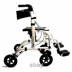 EC Hybrid 2 in 1 rollator / lightweight folding walker wheelchair walking aid
