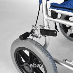 Elite Care EC1863 Folding Lightweight Transit Wheelchair with brakes, under 10kg