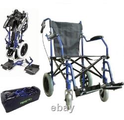 Elite Care Heavy Duty Lightweight Folding Travel Wheelchair with Handbrakes
