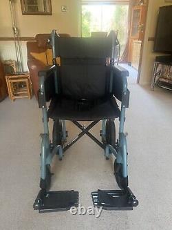 Escape Lite Manual Wheelchair Narrow Silver Blue Fold up