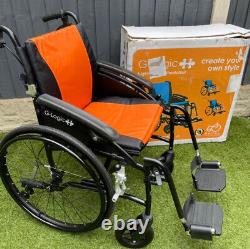 Excel G-Logik Lightweight Folding Self-Propelled Wheelchair 24 / 45cm, Black