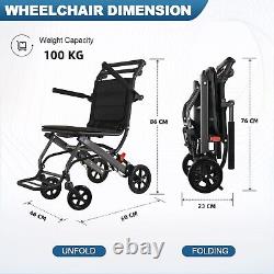 Featherweight Wheelchair with Hand Brake with Telescope Handle Free Carring Bag