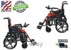 Foldable Electric Power Wheelchair Lightweight Heavy Duty Mobility Wheelchair