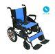 Foldable Electric Wheelchair Lightweight Heavy Duty Durable Powerchair Blue