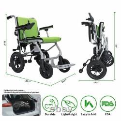 Folding Lightweight Electric Wheelchair, Mobility Aid Motorized for Elderly