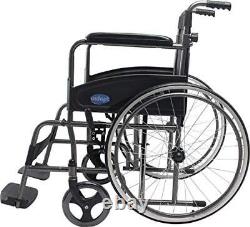 Folding Lightweight Self Propelled Steel Wheelchair with Brakes, Extra