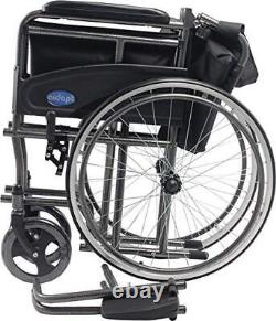 Folding Lightweight Self Propelled Steel Wheelchair with Brakes, Extra
