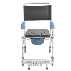 Folding Toilet Commode Chair Shower Chair Wheelchair Mobility Disability Aid UK