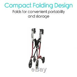 Folding Transport Chair and Rollator All in One Medical Walker Wheelchair drive